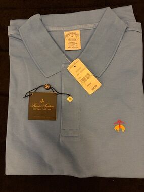 Brooks Brothers Men’s Light Blue Supima Cotton Polo with Embroidered Logo